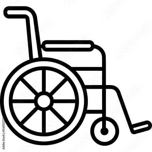 Wheelchair outline icon vector