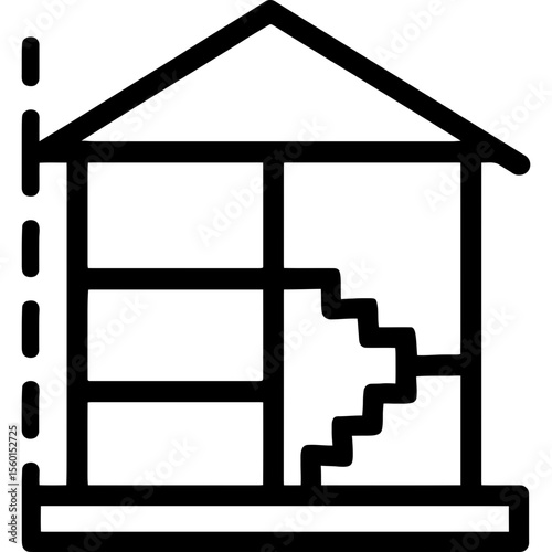 Architectural section view outline icon vector