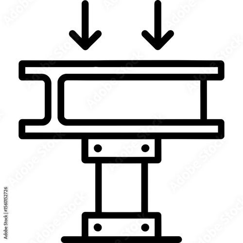 Structural beam symbols outline icon vector
