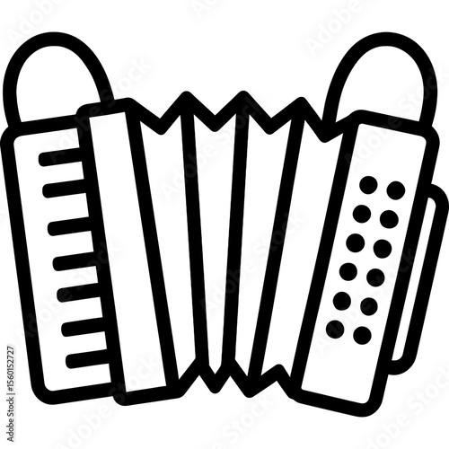 Accordion outline icon vector
