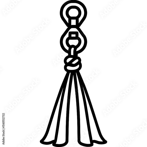 Aerial silks rigging outline icon vector