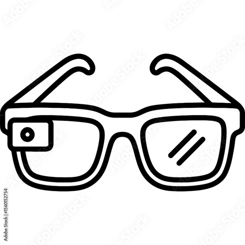 Augmented reality glasses outline icon vector