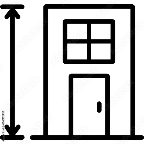 Building facade elevation outline icon vector