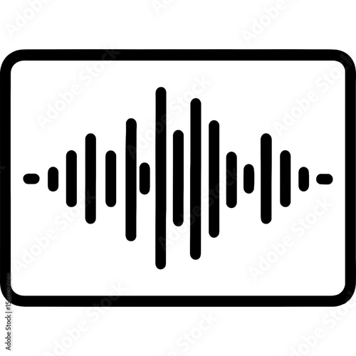 Audio waveform display outline icon vector
