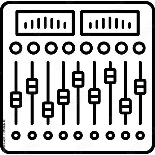 Mixing console outline icon vector
