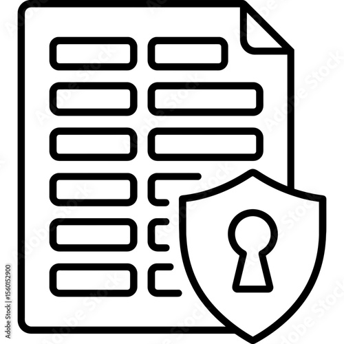 Crypto seed phrase recovery paper with shield outline icon vector