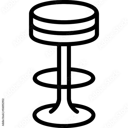 Diner stool outline icon vector
