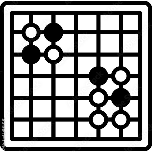 Go game board outline icon vector