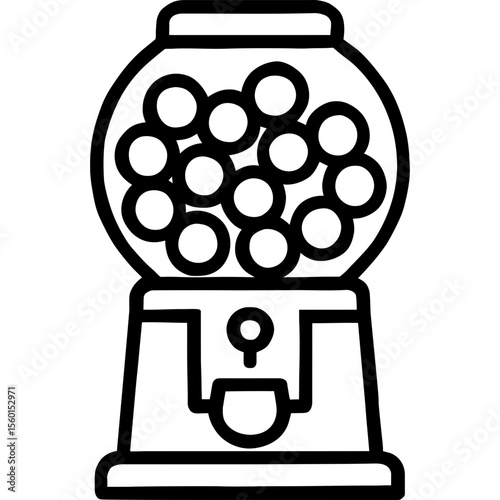 Gumball machine outline icon vector