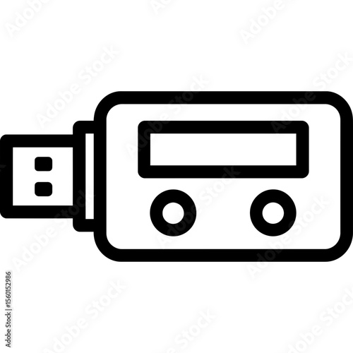 Hardware wallet device outline icon vector