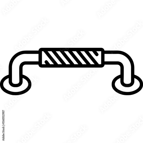 Grab bars outline icon vector for safety rails