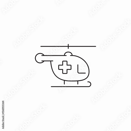 helicopter ambulance icon sign vector