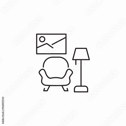 living room icon sign vector