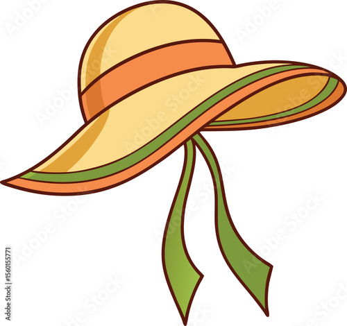  Brim hat vector art illustration-