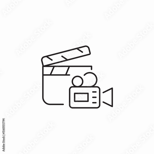 movie record clap icon sign vector