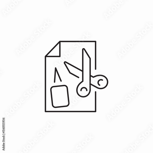 paper crafting icon sign vector