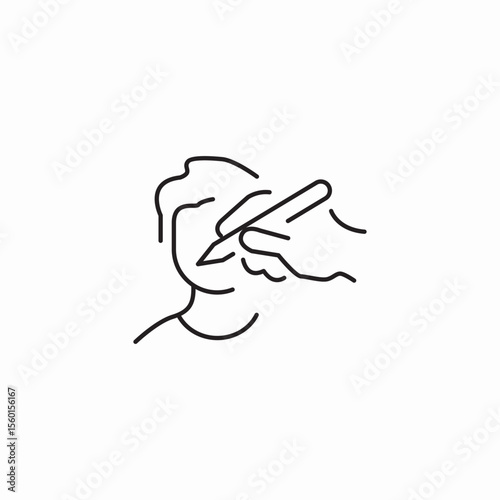 portrait sketch icon sign vector