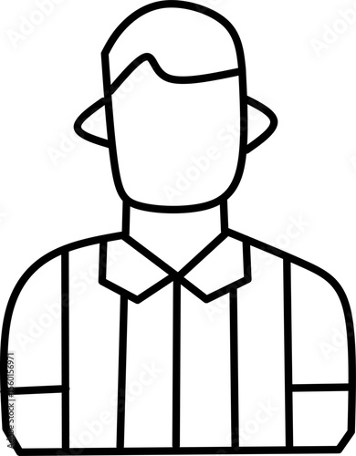 referee icon with Football sports theme minimalist line icon