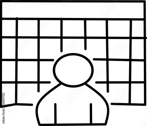 goalkeeper icon with Football sports theme minimalist line icon