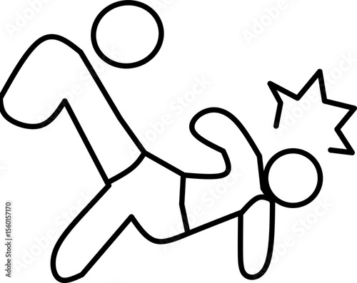 somersault icon with Football sports theme minimalist line icon