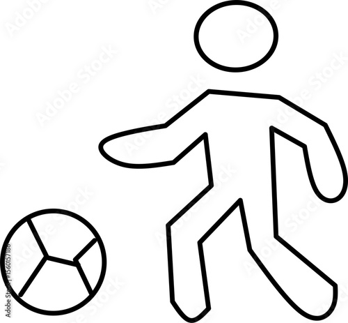 corner kick icon with Football sports theme minimalist line icon