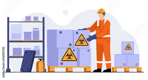 Industrial safety and hazard management vector illustration for workplace training and awareness