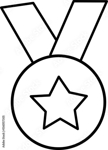 medal icon with Football sports theme minimalist line icon