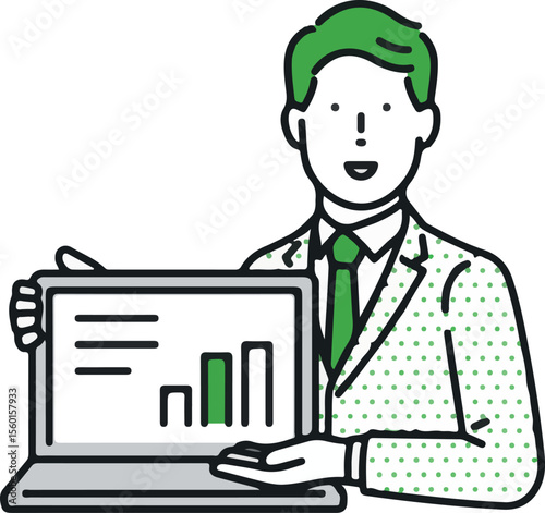 A business man working on a laptop