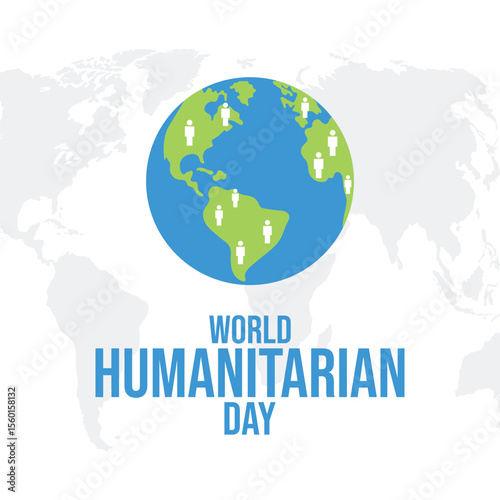 World Humanitarian Day observed on 19th August. Vector Illustration