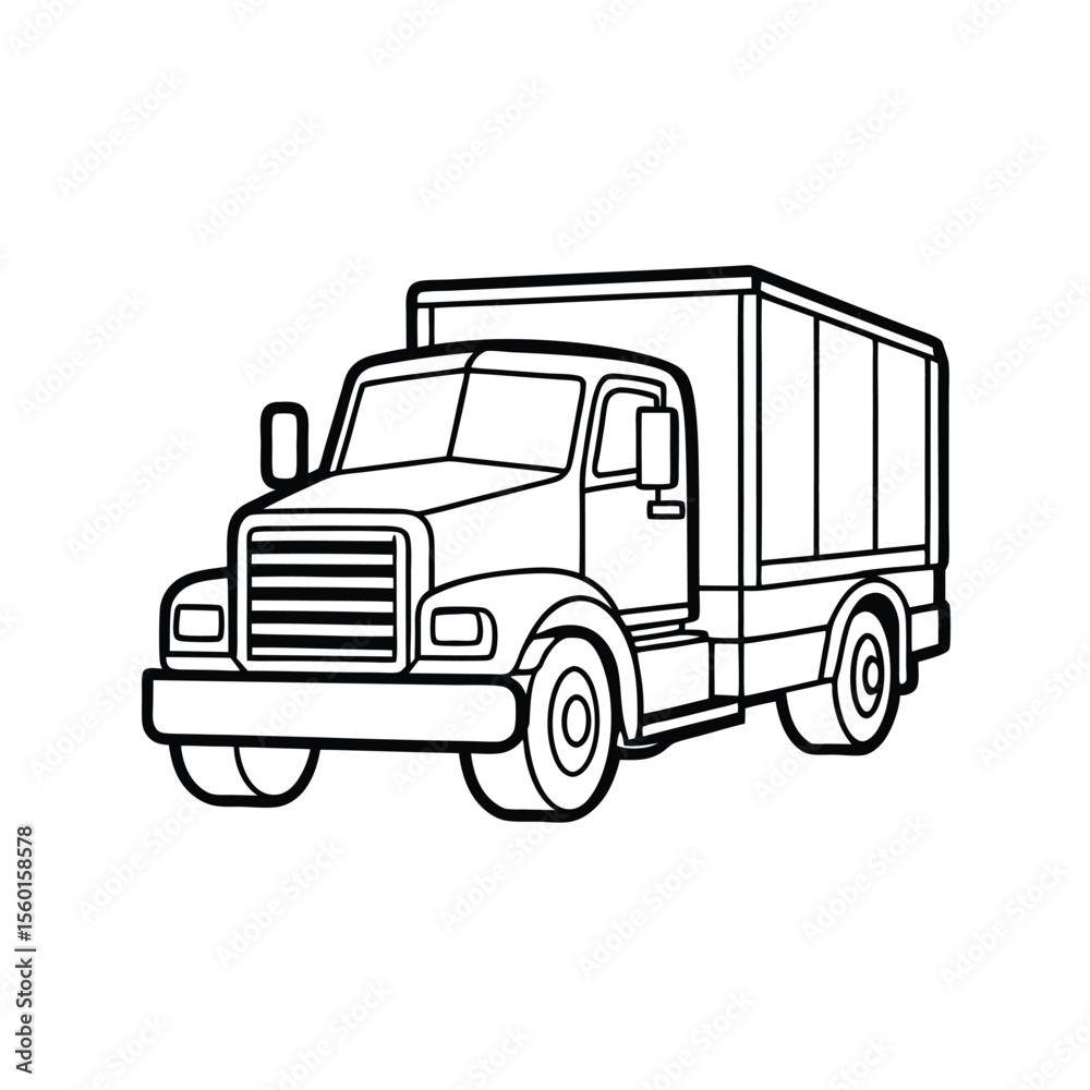 Obraz premium Truck Coloring Page for Kids – Fun and Easy Printable