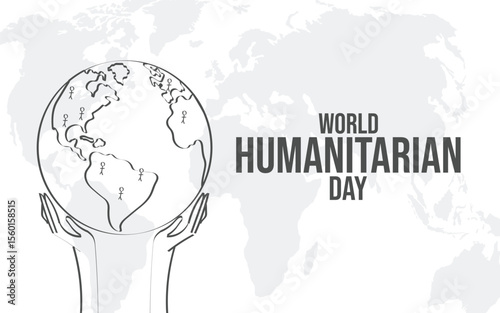 Happy world humanitarian day banner poster on white background. Vector