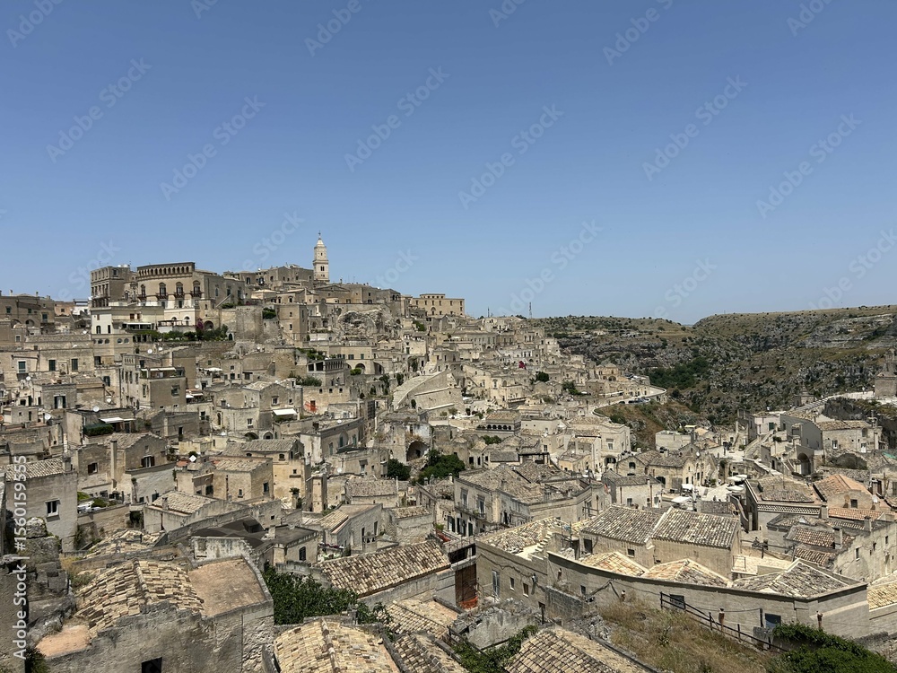 Obraz premium Matera, Italy. Its most distinctive feature is its ancient cave dwellings, known as 