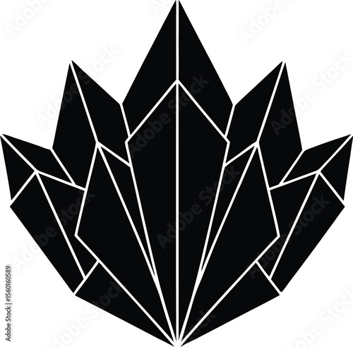 Crocus flower silhouette on white background