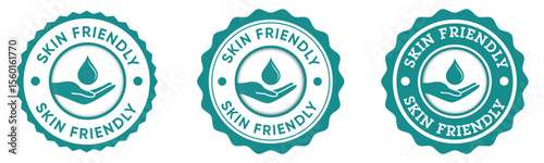 Skin Friendly Icon Set Safe Dermatology Tested Label Badge