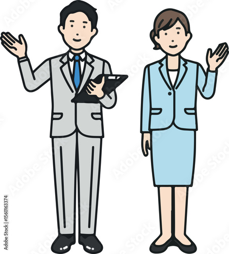 Life size business men and women