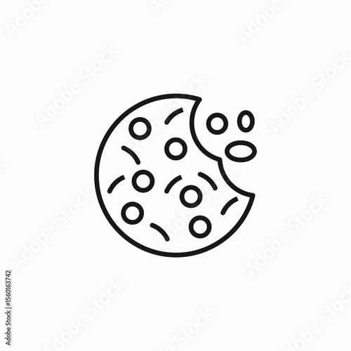 cookie bite icon sign vector