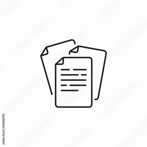 document pile icon sign vector
