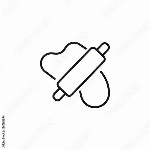 dough roller icon sign vector