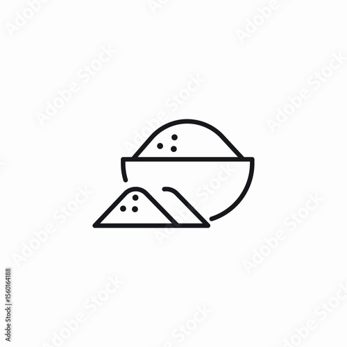 flour bowl icon sign vector
