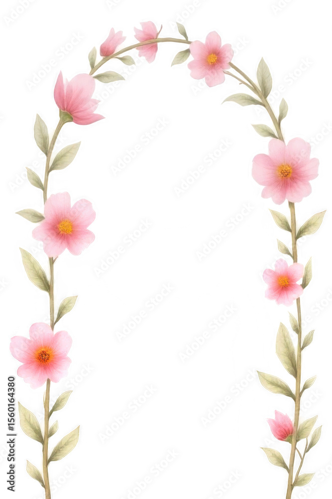 custom made wallpaper toronto digitalFloral Archway of Pink Watercolor Flowers and Green Leaves Botanical Illustration Isolated on Transparent Background for Wedding Decoration and Invitation
