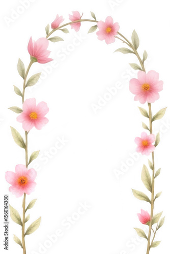 Wallpaper Mural Floral Archway of Pink Watercolor Flowers and Green Leaves Botanical Illustration Isolated on Transparent Background for Wedding Decoration and Invitation Torontodigital.ca