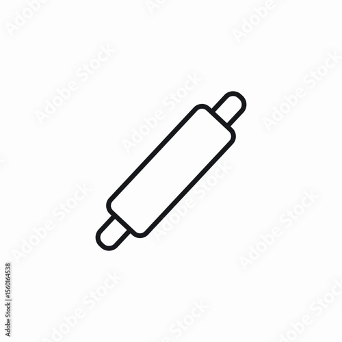 kitchen dough roller icon sign vector