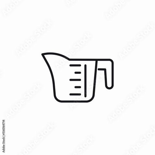 lined measuring cup icon sign vector