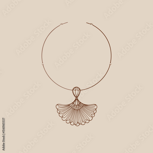 Fine necklace icon with pendant shape.

