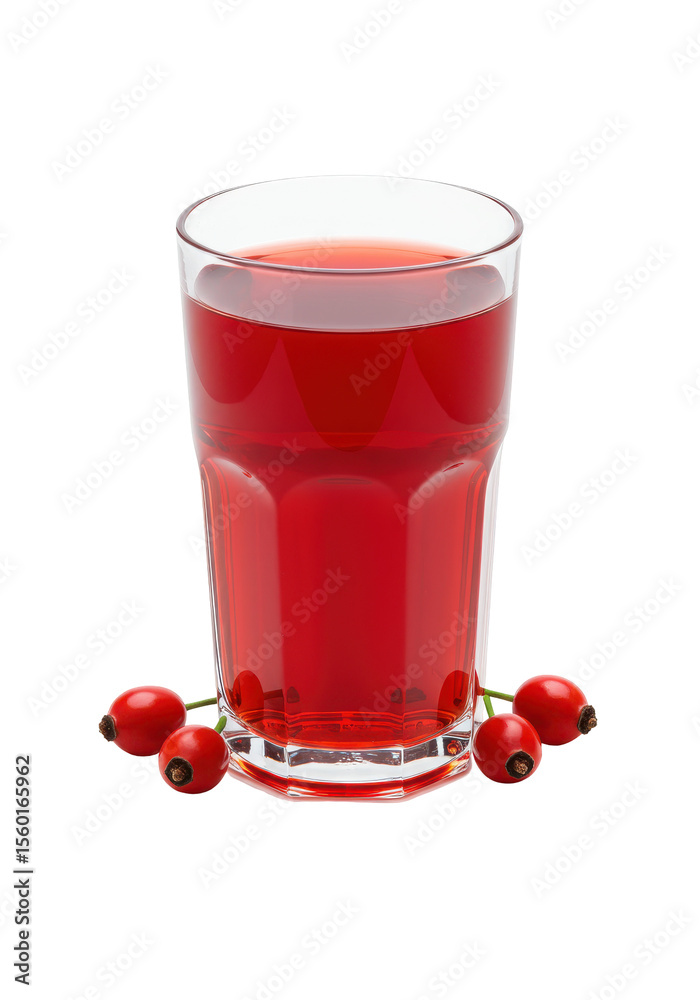 custom made wallpaper toronto digitalRefreshing red beverage in a clear glass with rosehips around it on a plain black background
