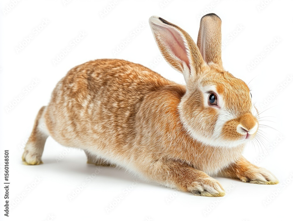 Fototapeta premium Adorable brown rabbit laying down