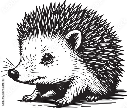 Crested hedgehog: A captivating illustration of a hedgehog showcasing its endearing features with attention to detail. Embodying the beauty of fauna.