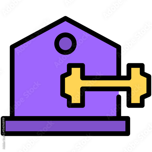 club fitness filled line icon
