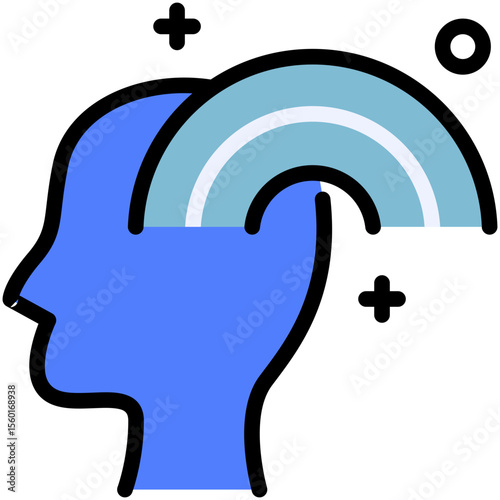 meditation filled line icon