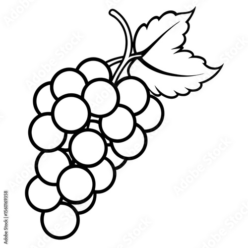 Minimalist Grape Bunch Vector – Flat Art Style